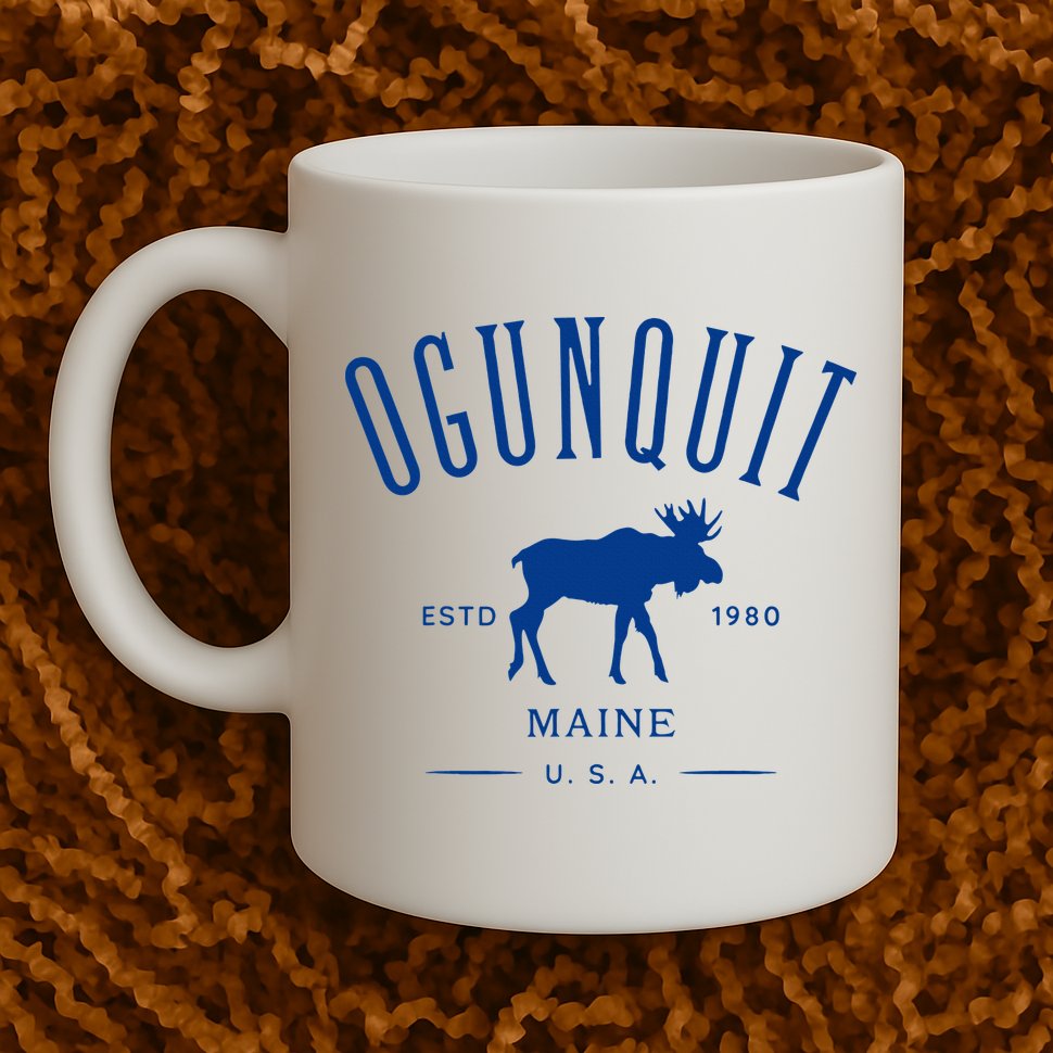 Ogunquit Maine Usa With Moose Design Souvenir Mug