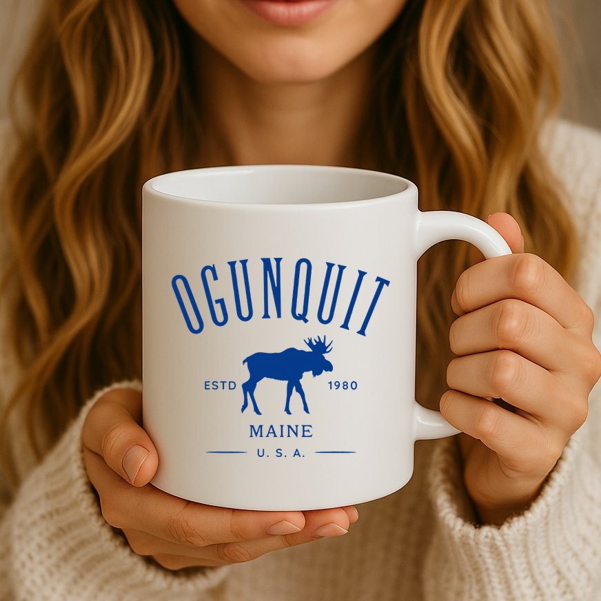 Ogunquit Maine Usa With Moose Design Souvenir Mug