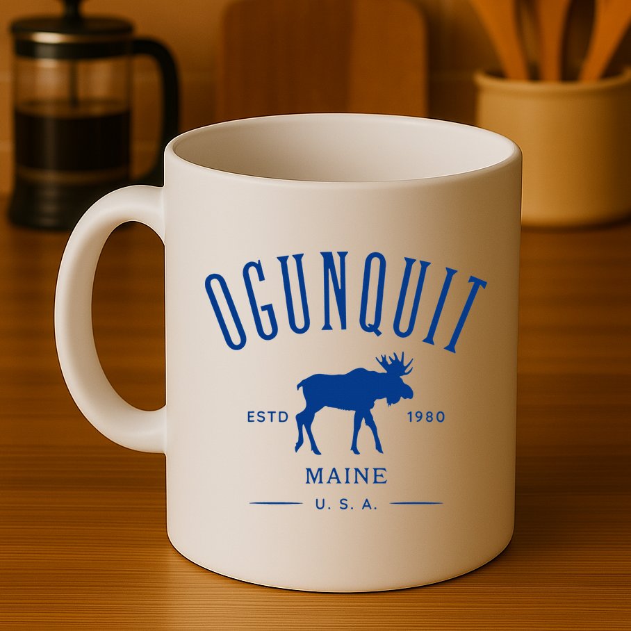 Ogunquit Maine Usa With Moose Design Souvenir Mug
