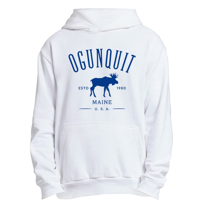 Ogunquit Maine Usa With Moose Design Souvenir Urban Pullover Hoodie