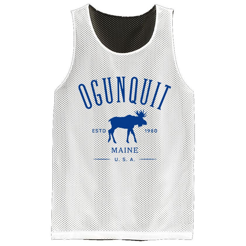 Ogunquit Maine Usa With Moose Design Souvenir Mesh Reversible Basketball Jersey Tank
