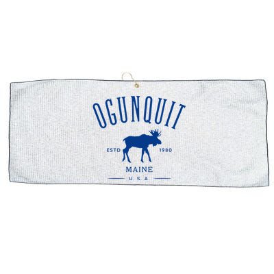 Ogunquit Maine Usa With Moose Design Souvenir Large Microfiber Waffle Golf Towel