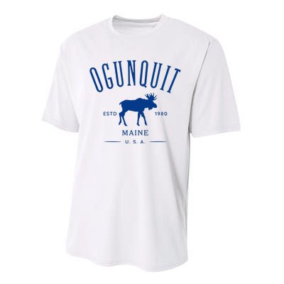 Ogunquit Maine Usa With Moose Design Souvenir Performance Sprint T-Shirt