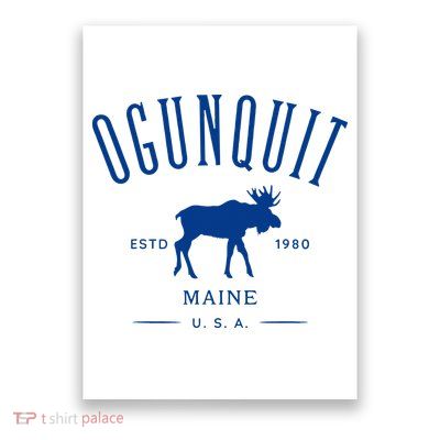 Ogunquit Maine Usa With Moose Design Souvenir Poster