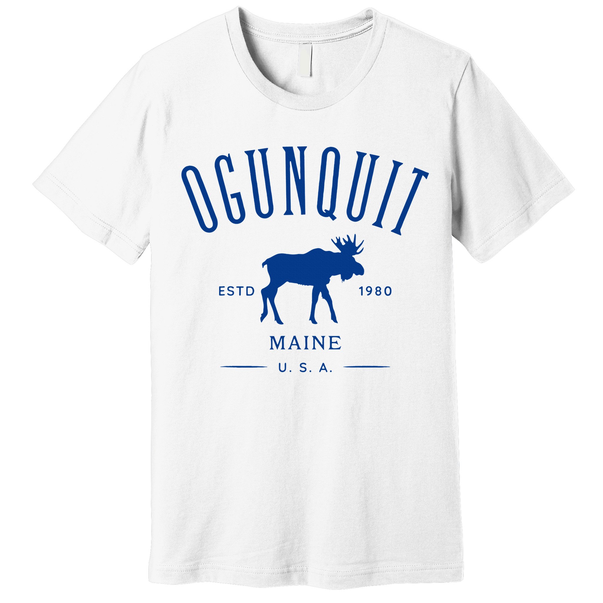 Ogunquit Maine Usa With Moose Design Souvenir Premium T-Shirt