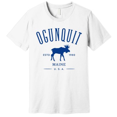 Ogunquit Maine Usa With Moose Design Souvenir Premium T-Shirt