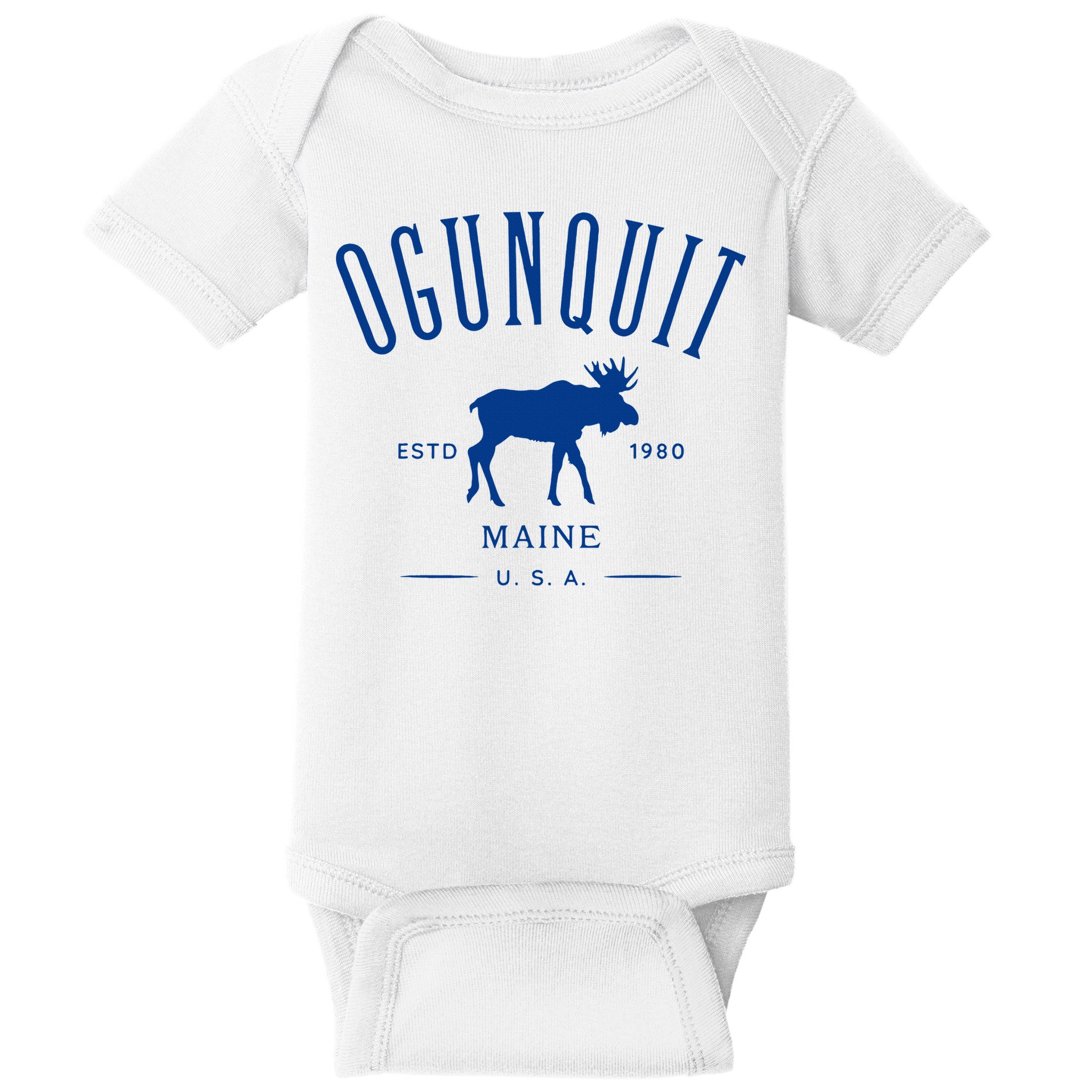 Ogunquit Maine Usa With Moose Design Souvenir Baby Bodysuit