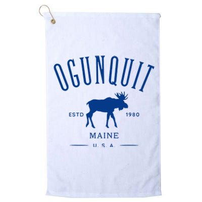 Ogunquit Maine Usa With Moose Design Souvenir Platinum Collection Golf Towel