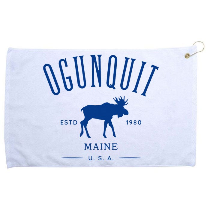 Ogunquit Maine Usa With Moose Design Souvenir Grommeted Golf Towel