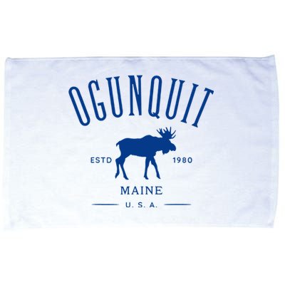 Ogunquit Maine Usa With Moose Design Souvenir Microfiber Hand Towel