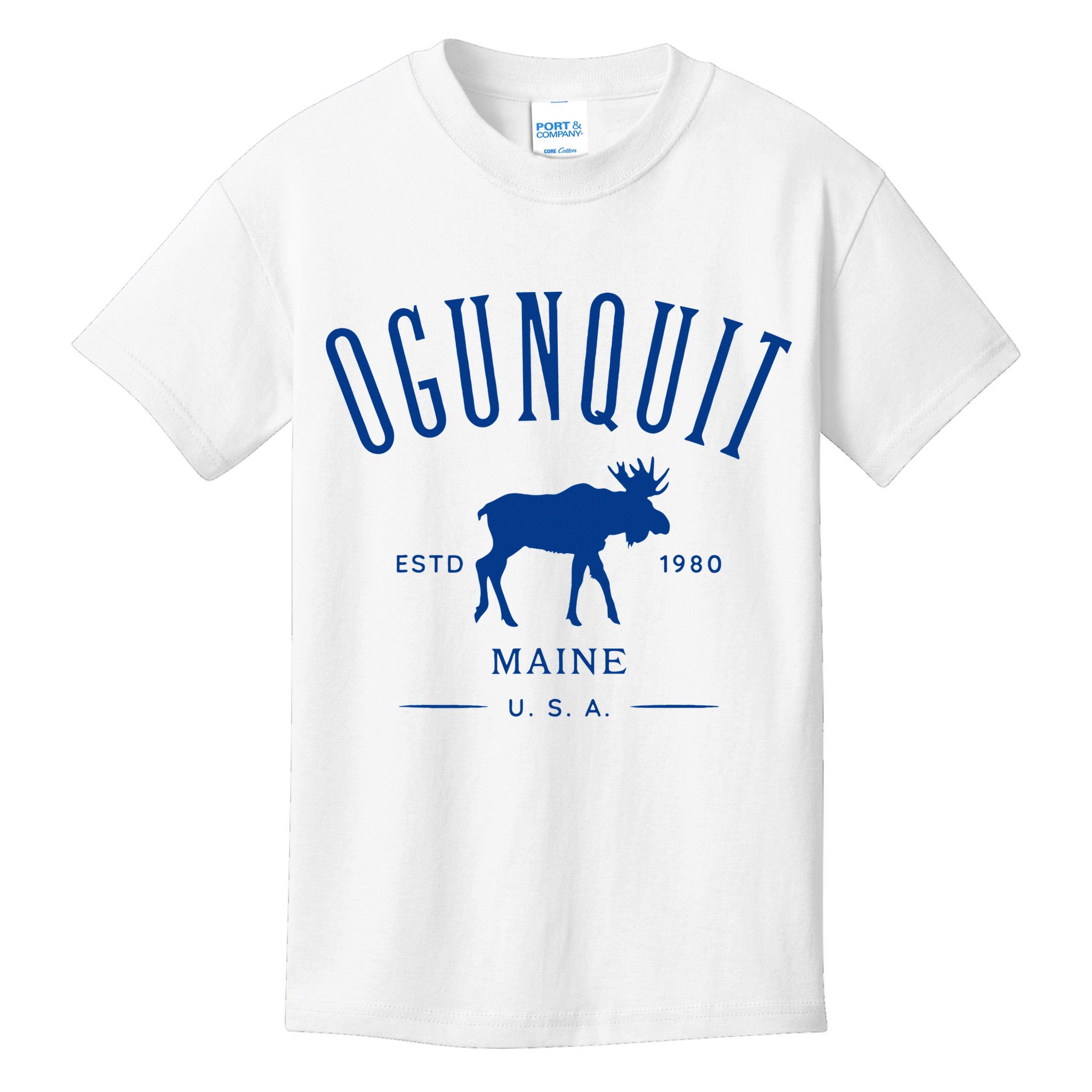 Ogunquit Maine Usa With Moose Design Souvenir Kids T-Shirt