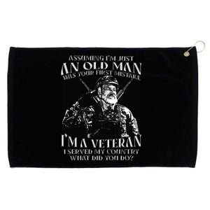 Old Man Veteran T Design Grommeted Golf Towel