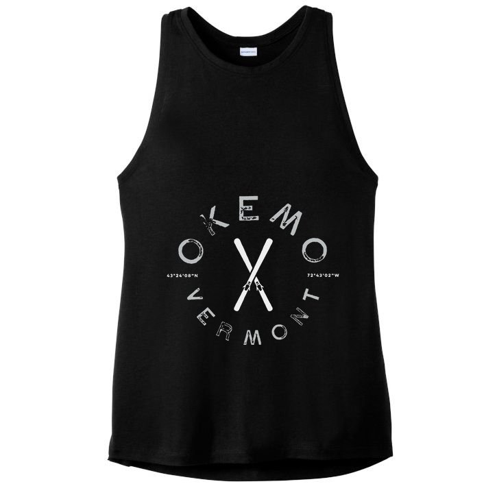 Okemo Mountain Vermont Graphic Vintage Ski Ladies PosiCharge Tri-Blend Wicking Tank