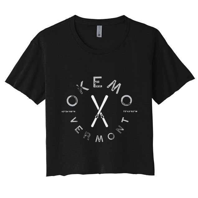 Okemo Mountain Vermont Graphic Vintage Ski Crop Top