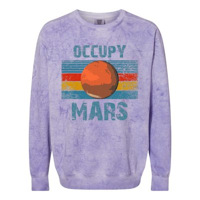 Occupy Mars Vintage Extraterrestrial Occupy Mars Colorblast Crewneck Sweatshirt