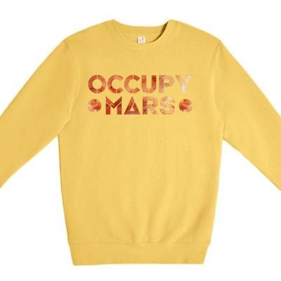 Occupy Mars Vintage Astronomy Space Explorer Rocket Science Premium Crewneck Sweatshirt