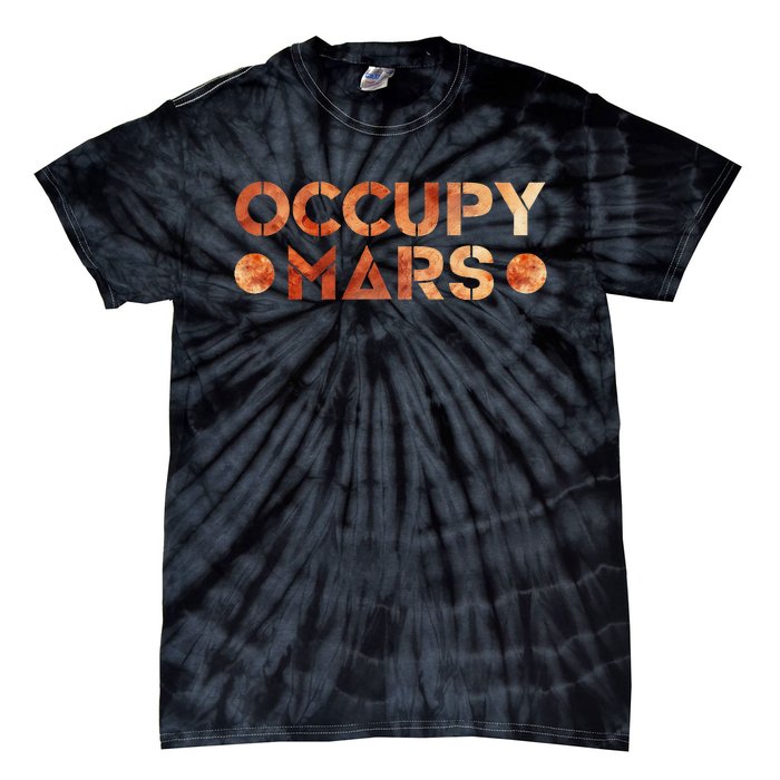 Occupy Mars Vintage Astronomy Space Explorer Rocket Science Tie-Dye T-Shirt