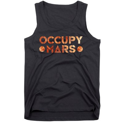 Occupy Mars Vintage Astronomy Space Explorer Rocket Science Tank Top