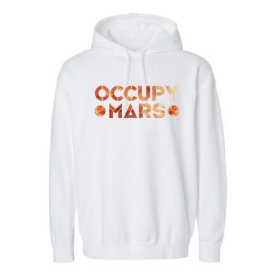 Occupy Mars Vintage Astronomy Space Explorer Rocket Science Garment-Dyed Fleece Hoodie