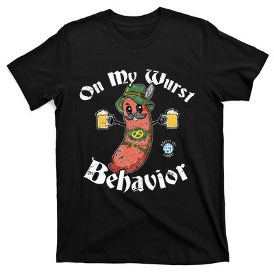 On My Wurst Behavior Funny Bratwurst Oktoberfest T-Shirt