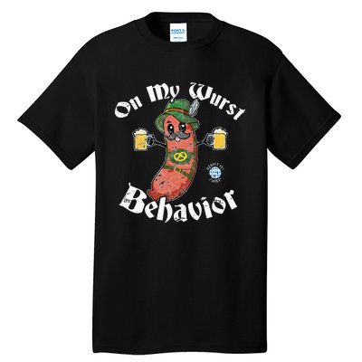 On My Wurst Behavior Funny Bratwurst Oktoberfest Tall T-Shirt