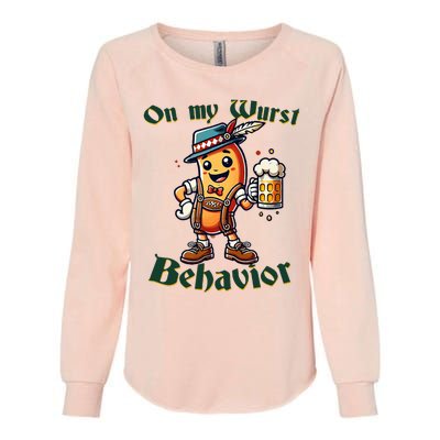 On My Wurst Behavior Funny Oktoberfest Costume Outfit German Womens California Wash Sweatshirt