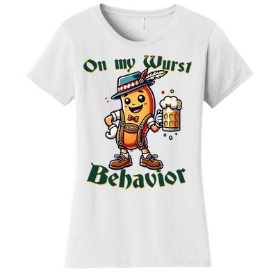 On My Wurst Behavior Funny Oktoberfest Costume Outfit German Women's T-Shirt