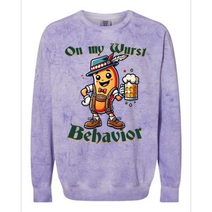 On My Wurst Behavior Funny Oktoberfest Costume Outfit German Colorblast Crewneck Sweatshirt