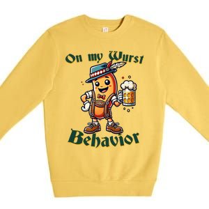 On My Wurst Behavior Funny Oktoberfest Costume Outfit German Premium Crewneck Sweatshirt