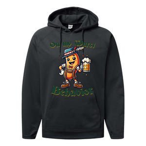 On My Wurst Behavior Funny Oktoberfest Costume Outfit German Performance Fleece Hoodie