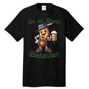 On My Wurst Behavior Funny Oktoberfest Costume Outfit German Tall T-Shirt