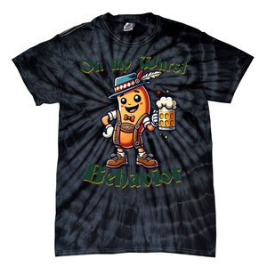 On My Wurst Behavior Funny Oktoberfest Costume Outfit German Tie-Dye T-Shirt