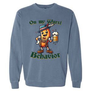 On My Wurst Behavior Funny Oktoberfest Costume Outfit German Garment-Dyed Sweatshirt