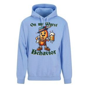 On My Wurst Behavior Funny Oktoberfest Costume Outfit German Unisex Surf Hoodie