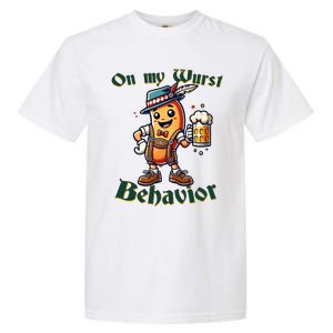 On My Wurst Behavior Funny Oktoberfest Costume Outfit German Garment-Dyed Heavyweight T-Shirt