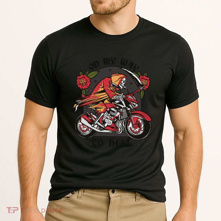 On My Way To Hell Motorcycle Performance Shirt