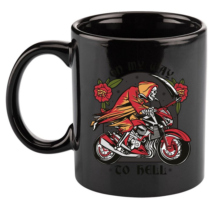 On My Way To Hell Motorcycle 11oz C Handle Ceramic Mug