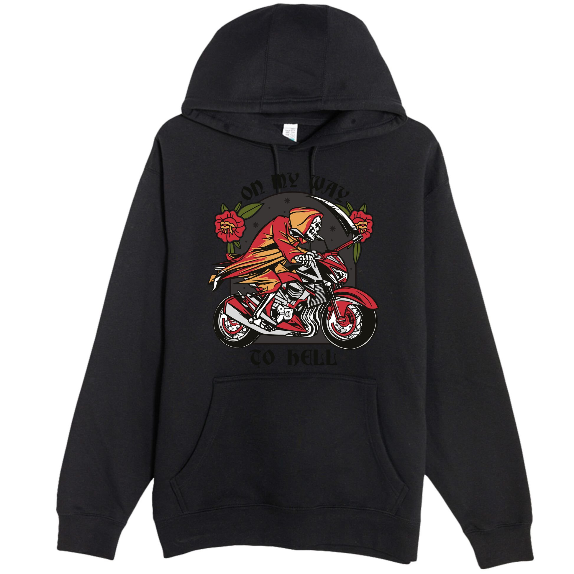 On My Way To Hell Motorcycle Premium Pullover Hoodie