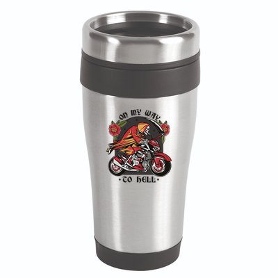 On My Way To Hell Motorcycle 16oz Travel Tumbler