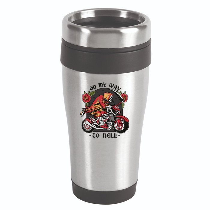 On My Way To Hell Motorcycle 16oz Travel Tumbler
