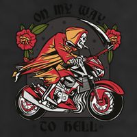 On My Way To Hell Motorcycle 25L Jumbo Tote