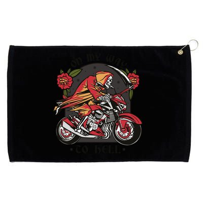 On My Way To Hell Motorcycle Grommeted Golf Towel