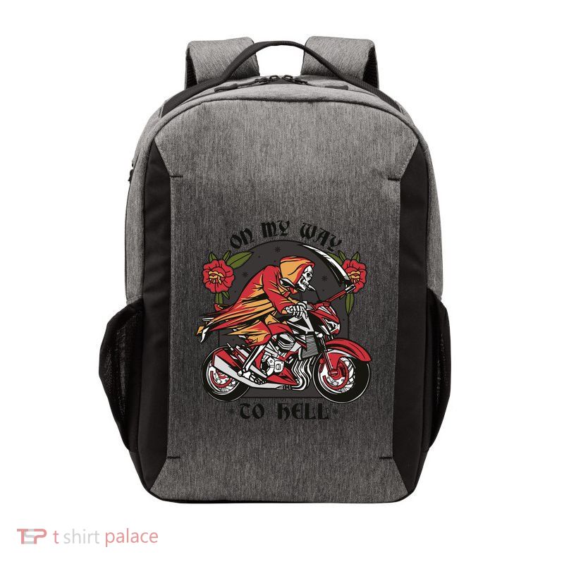 On My Way To Hell Motorcycle Vector Backpack