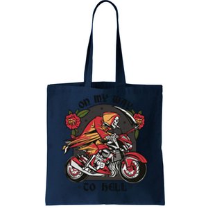 On My Way To Hell Motorcycle Tote Bag