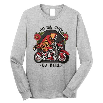 On My Way To Hell Motorcycle Long Sleeve Shirt