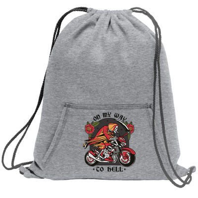 On My Way To Hell Motorcycle Sweatshirt Cinch Pack Bag