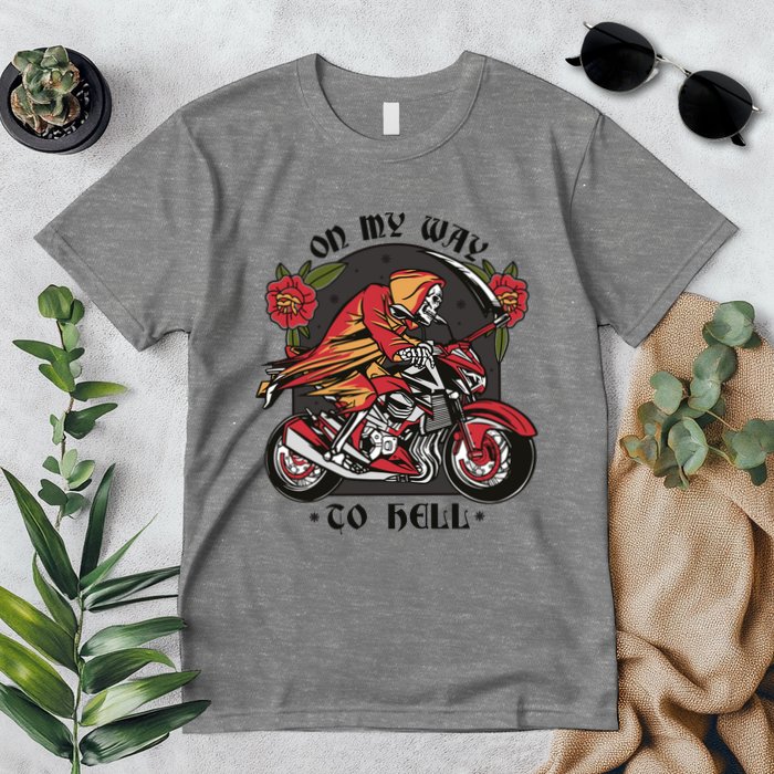 On My Way To Hell Motorcycle Premium T-Shirt