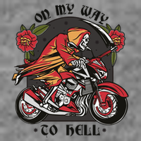 On My Way To Hell Motorcycle Premium T-Shirt