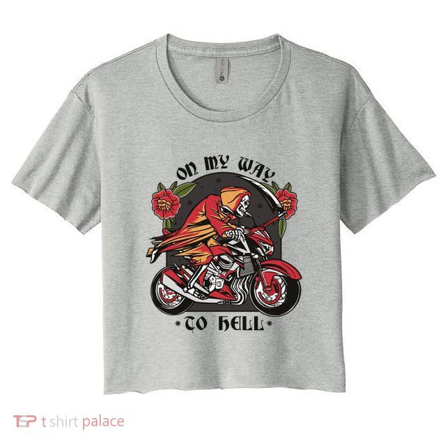 On My Way To Hell Motorcycle Crop Top