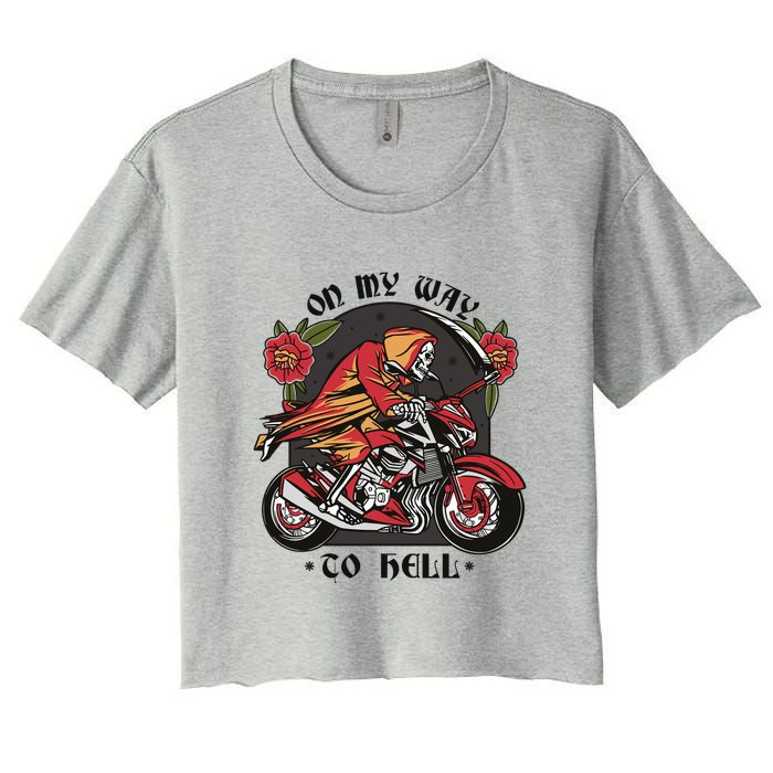 On My Way To Hell Motorcycle Crop Top